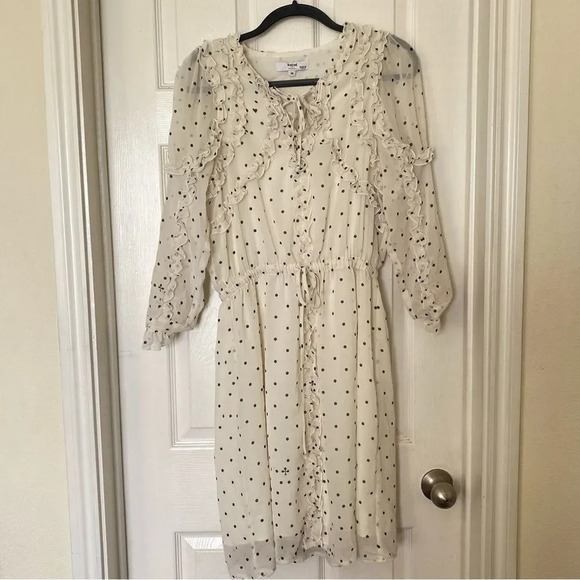 KOCHE COLLECTIVE Polka Dot Ruffle Trim Dress Size 38 US Size 6 - Picture 8 of 10